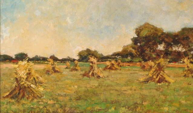De engen, geschilderd door William Henry Singer Jr. in zijn werk 'Landschap in Laren'.