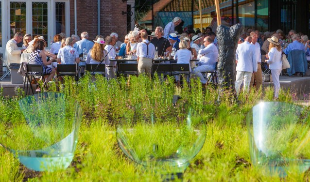Het Dorpsdiner vond vorig jaar nog in de tuin van Singer plaats.