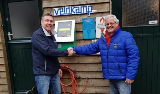 Bob Veldkamp (l) en Eric Geelhuysen, voorzitter BPV BELangrijk.