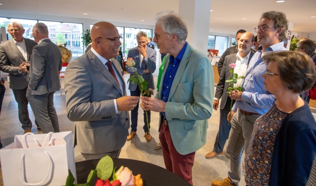 Franx (links) bij zijn afscheidsreceptie.