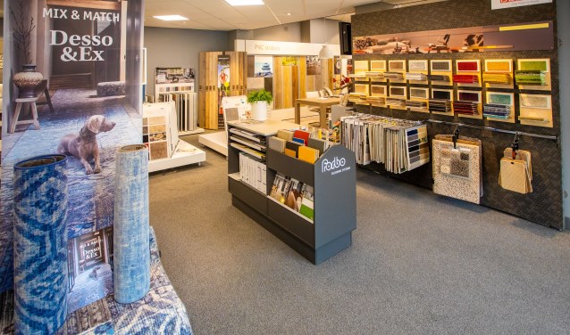 Groot assortiment vloeren, tapijten, vloerkleden, gordijnen en zonweringen.