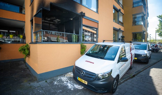 Het appartement waar de brand uitbrak.