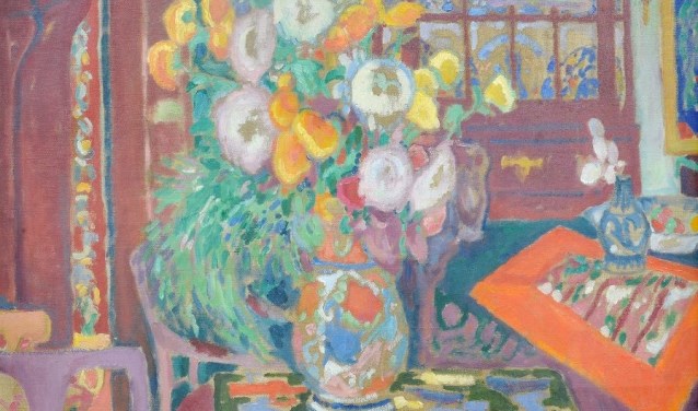 Olieverf 'Interieur' Leo Gestel.