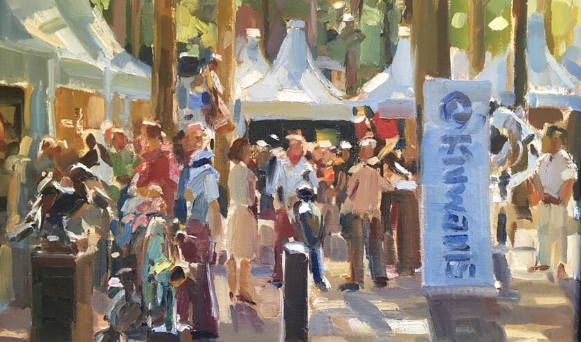 De kunstbeurs op de Brink wordt altijd druk bezocht.