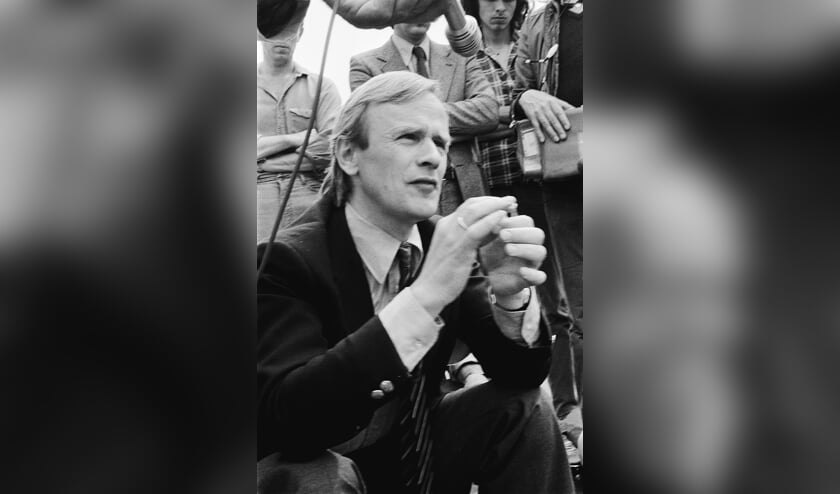 Jack Patijn tijdens de blokkade van Dodewaard op 27 mei 1980.