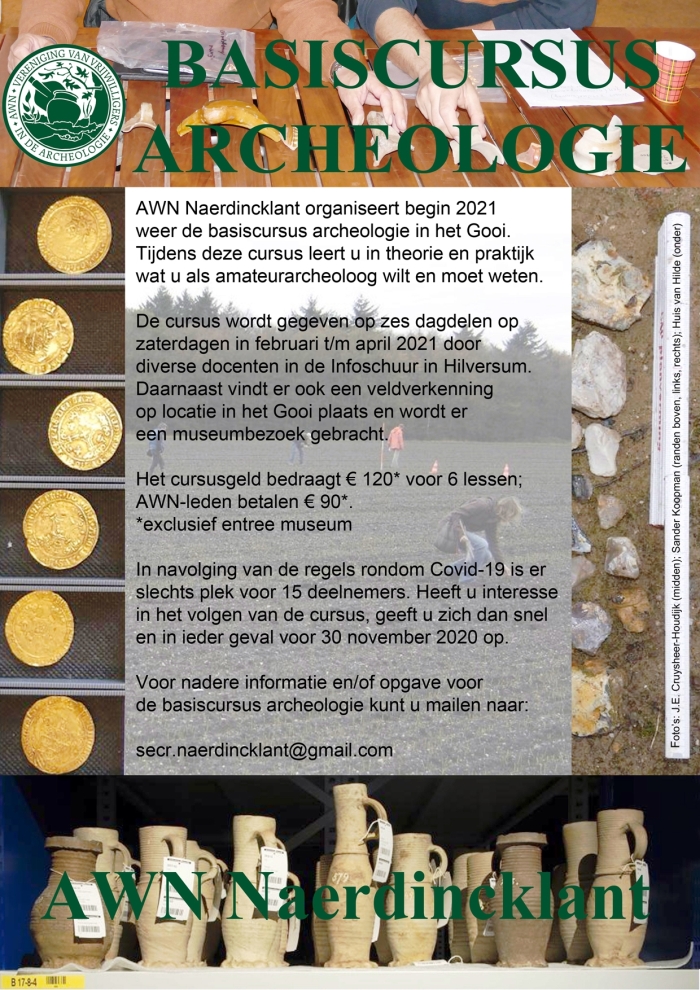 Flyer Basiscursus Archeologie AWN Naerdincklant