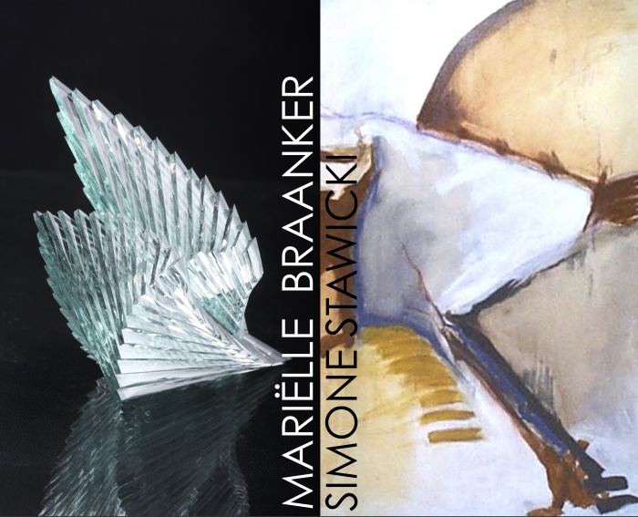 glasobjecten van Mariëlle Braanker en schilderijen van Simone Stawicki