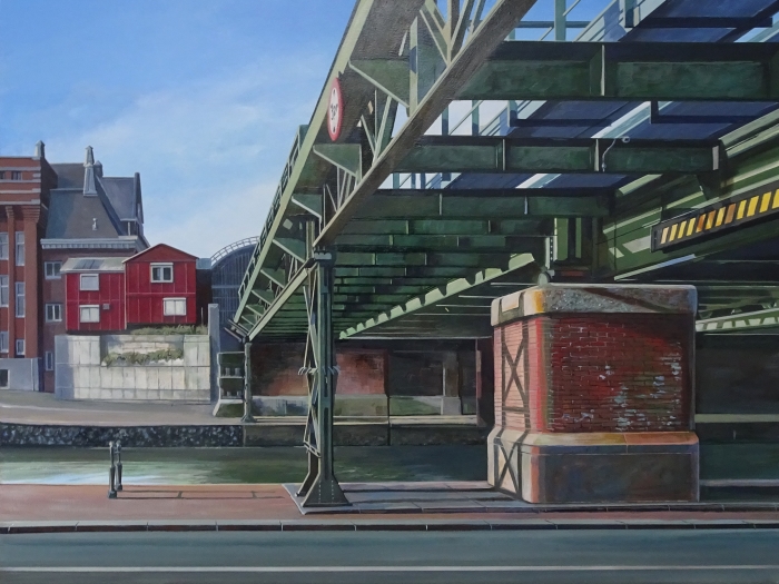 Schilderij spoorbrug Amsterdam