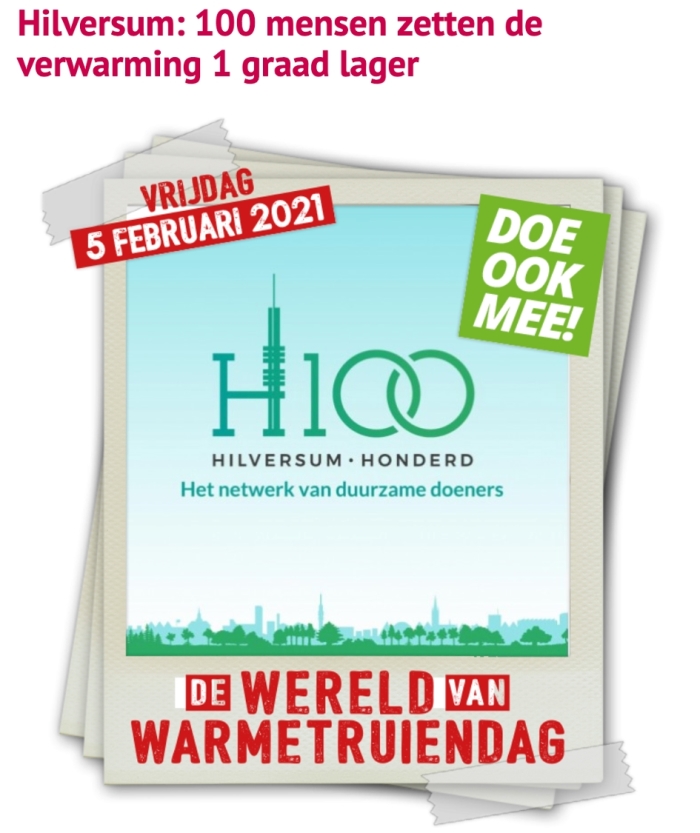 Hilversum100 organiseert Warmetruiendag op 5 februari 2021. Doe mee en stuur jouw foto in met #lievelingstrui035 voor onze online lappendeken.
