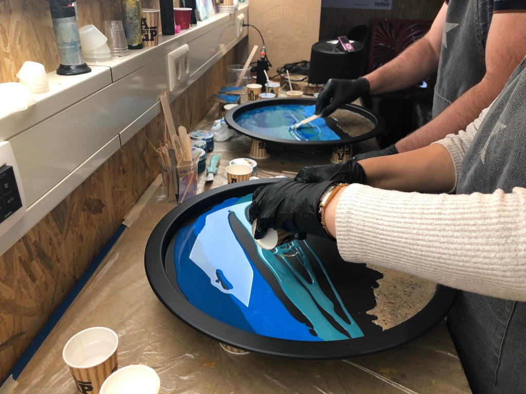 Epoxy workshop ocean art tafelblad