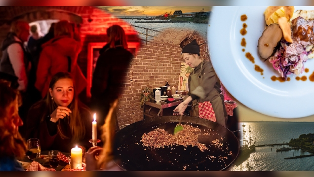 Avontuurlijk dineren op een uniek forteiland, beneden in het fort en boven in het restaurant!