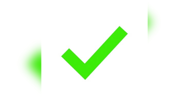 Green check mark icon. Tick symbol in green color, vector illustration.