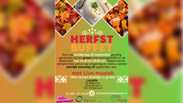 Gratis Herfst buffet in de Blaercom