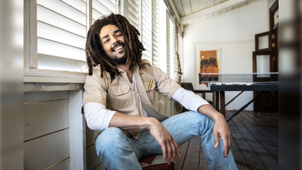 Kinglsey Ben-Adir as “Bob Marley” in Bob Marley: One Love from Paramount Pictures.