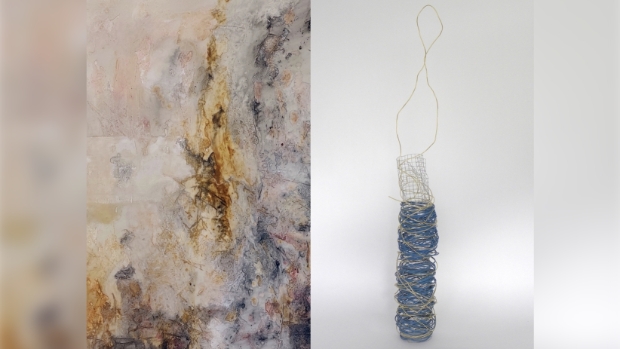 Nicole Kruimel-Rosselle (Ikebana) en Niek Bruynzeel (schilderijen)