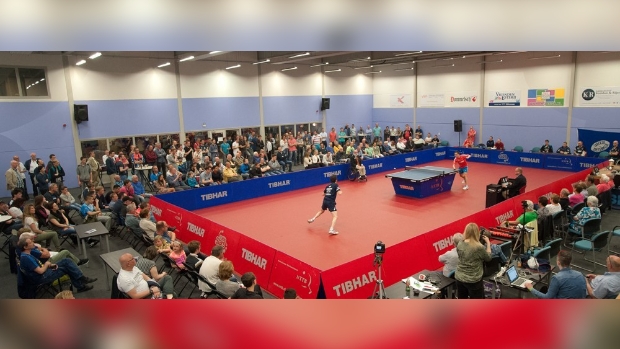 Topsport in het Tafeltenniscentrum aan de Vaartweg. 