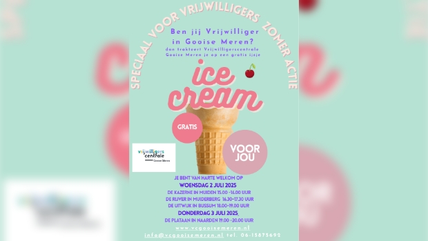 Gratis ijsje voor vrijwilligers