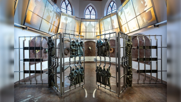 Het mausoleum van Jan Amos Comenius aan de Kloosterstraat 33 in Naarden.