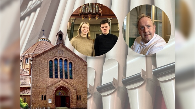 Organisten Gertine Hoefnagel, Wibren Jonkers en Jos Moeke