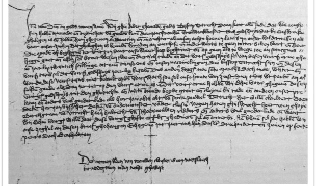 Pas eeuwen later komt voor het eerst het woord De Bilt voor. In een oorkonde in het Utrechts Archief. Zie regel 4 van deze oorkonde van bisschop Gwijde van Avesnes van 1307: "totter Biltenwert".