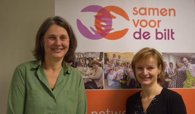 Joanne Penning (l) en Judith Boezewinkel (r) hopen dat nog meer bedrijven en maatschappelijke organisaties partner worden van Samen voor De Bilt.