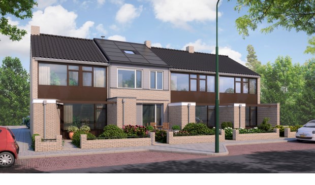 Artist impression van het eindresultaat van de nul-op-de-meter renovatie. (Plegt-Vos)