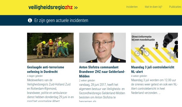 • Een screenshot van een deel van de website.