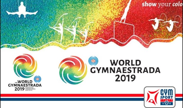 • Het affiche van de Gymnaestrada.