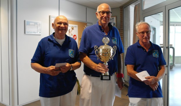Het winnende team, met v.l.n.r. Han Borsten, Piet Groeneveld en Leen Burgers