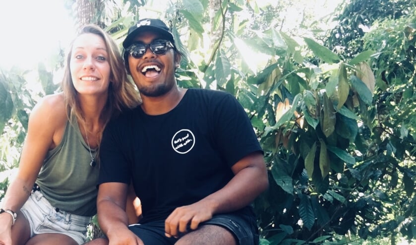 Arinda Hoffland en haar verloofde Aldo Kurniawan Husein.