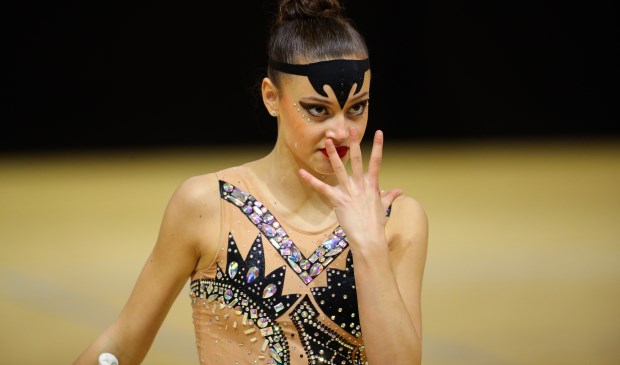 • Jilena Baggerman tijdens een van haar uitvoeringen op het NK 2019.