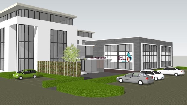 • Een impressie van hoe het nieuwe ziekenhuis in Sliedrecht eruit komt te zien.