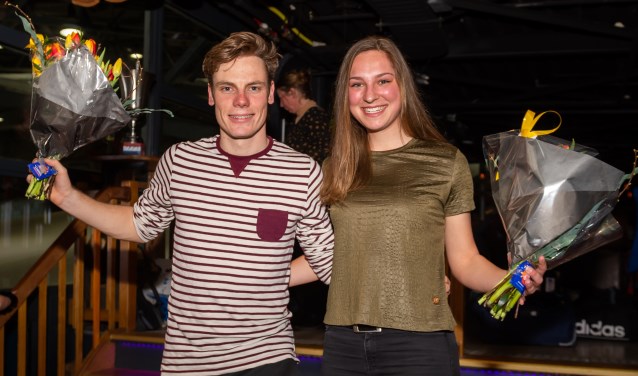 • Clubkampioenen Remco Schouten en Sandra Dekker.