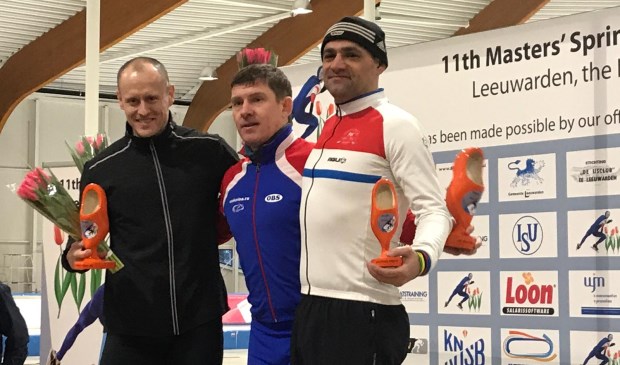 • Sandro Cara op het erepodium in Leeuwarden.