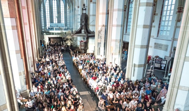 • De Sint-Maartenskerk vorig jaar tijdens een diploma-uitreiking.