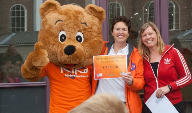 • De uitreiking van de cheque aan KiKa.