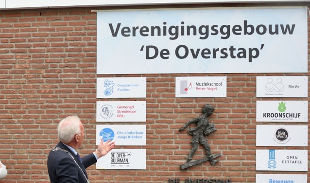 • Burgemeester Van der Borg tijdens de opening van de Overstap.