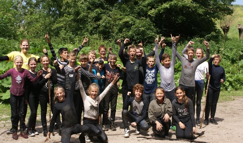 Groep 8 van De Rietput ging voor het eindfeest naar De Biesbosch.