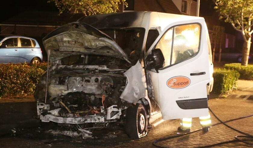 • Ook dit busje stond geparkeerd op de Aart van Osstraat.