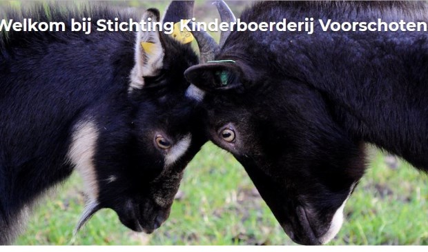 De home pagina van de nieuwe website van de kinderboerderij