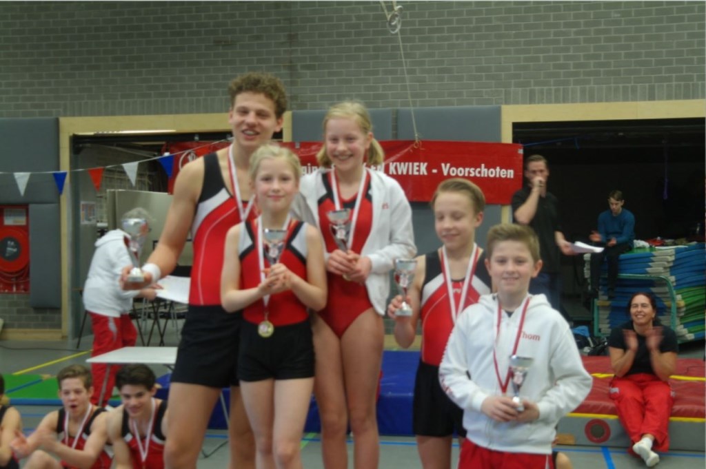 Kampioenen: (vlnr): Jelle Lauf (VK), Julie Dijkstra (JJK), Wies Jansen (VK), Matthias Fransen (JK), Thom Tinga (JJK), Christiane Spruijt (JJK)