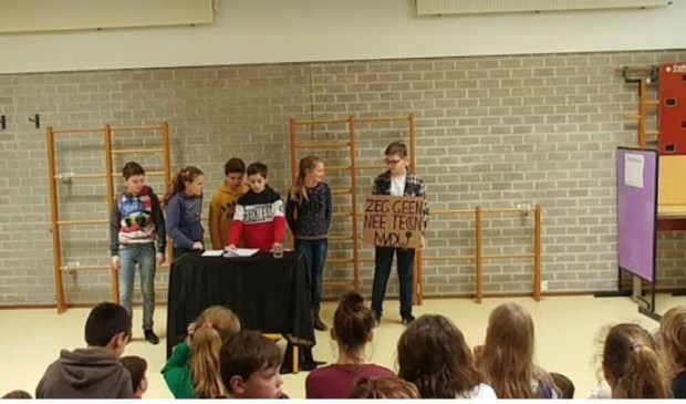 Leerlingen van de Fortgens verdiepten zich in de politiek en kwamen met verrassende partijen. Foto: C. van der Krogt