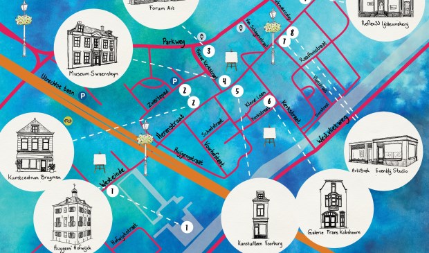 Op zaterdag 30 september zal voor de derde keer de Voorburgse Rondgang plaatsvinden in het Huygenskwartier (Annemieke Rodenburg Illustration).