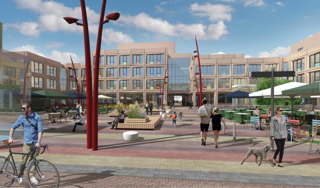Als het goed is kan iedereen al in april op het terras genieten. Artist Impression. Bron: Common Affair