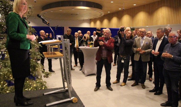 Burgemeester Francisca Ravestein tijdens haar nieuwjaarstoespraak.