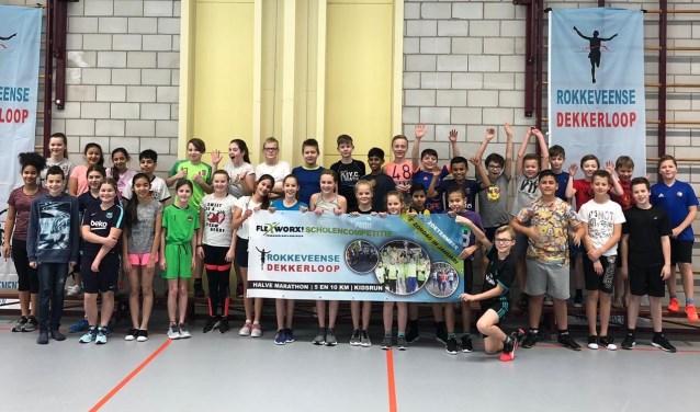 Veel leerlingen van Het Palet doen mee met de 1,5 kilometer Kids Run. Tekst: Jolanda Oskam/ Foto: Carin Bilancio
