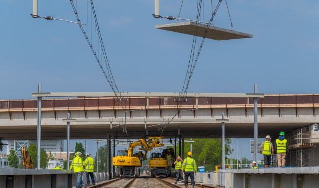 De bouwlocatie station Lansingerland-Zoetermeer is op 2 juni opengesteld voor publiek. Foto: Remco Zwinkels