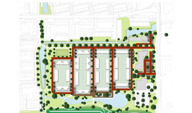 De nieuwe buurt Nutrihage komt op het braakliggende voormalig Numicoterrein en omringend groengebied, op de hoek Rokkeveenseweg en Jan Steenlaan. De locatie is sinds 2004 in beeld voor woningbouw. Foto: pr