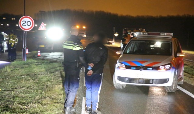 Aan de aanhouding ging een achtervolging vooraf, die eindigde met een crash. Foto: Spa-Media