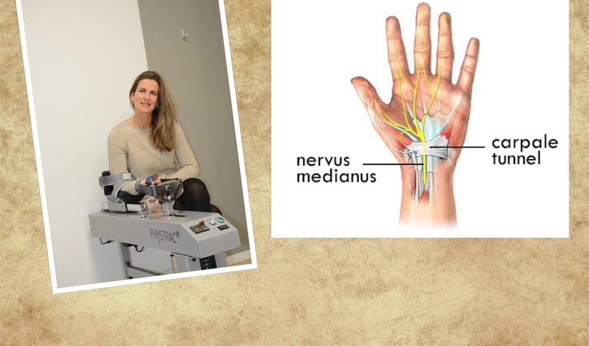 Ingeborg Beuzel bij het Phystrac-apparaat, waarmee al ruim zes jaar uitstekende resultaten worden geboekt.